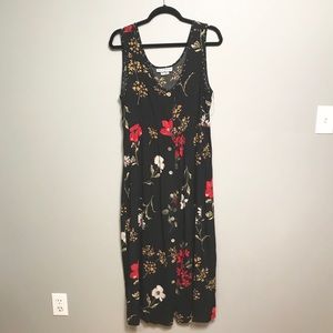 90s Sharon Anthony Floral Sleeveless Dress